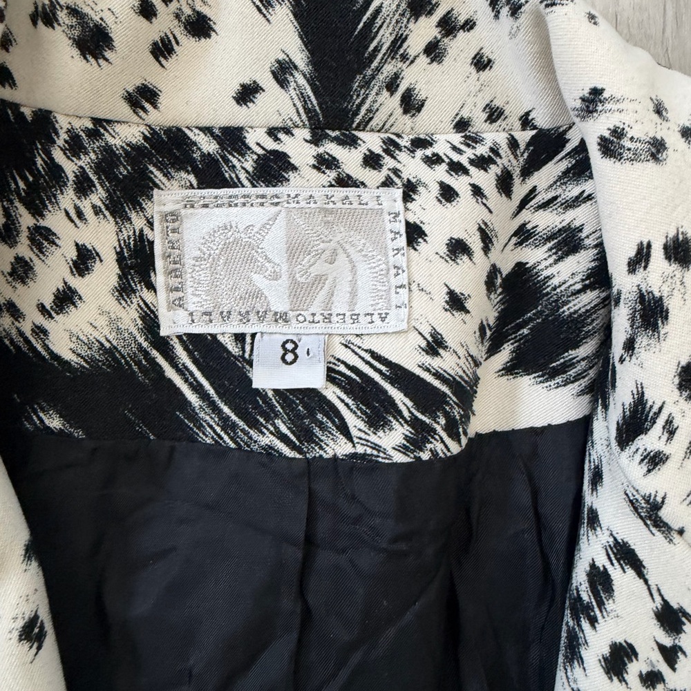 Alberto Makali Western Contrast Netural Lace Quiet Luxury Blazer size 8 (medium) - Picture 6 of 12